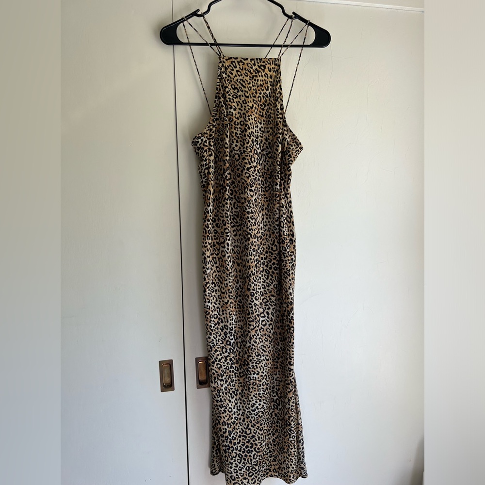 Silence And Noise Leopard Print Strappy Dress Siz… - image 1